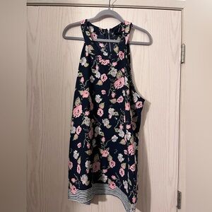 Torrid Floral Sleeveless Top with Striped Hem